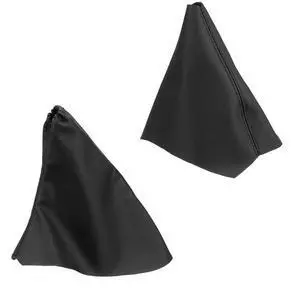 Furulu 2Pcs Gear Shift Handbrake Boot Cover Black For Land Rover Freelander 2