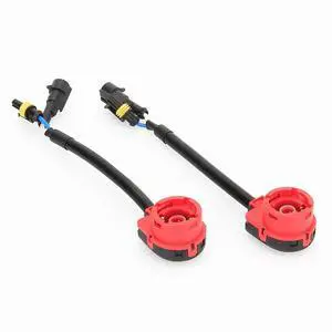Furulu 2pcs HID Headlight Wiring Harness D2S/D2R Wire Plug Cable AMP adapter Converter
