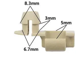 Paiying 50Pcs Door Lock Latch Rod Fastener Clips 5mm Auto Plastic Retainer Clip