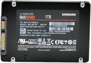 MZ-76E1T0 - Samsung 860 EVO 1TB Multi-Level-Cell SATA 6Gb/s 1GB Cache 2.5-inch Solid State Drive
