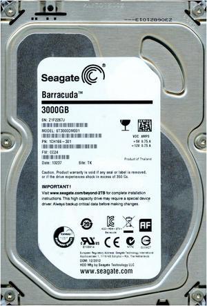 1CH166-301 - Seagate BarraCuda 3TB 7200RPM SATA 6Gb/s 64MB Cache (RoHS) 3.5-inch Hard Drive