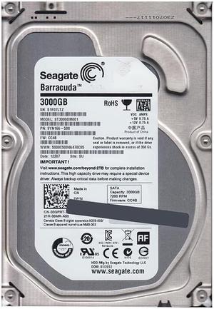9YN166-500 - Seagate BarraCuda 3TB 7200RPM SATA 6Gb/s 64MB Cache (CE) 3.5-inch Hard Drive
