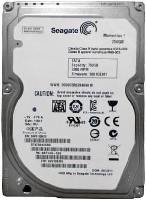 9RT14G-030 - Seagate 750GB 7200RPM SATA 3Gb/s 2.5-inch Hard Drive