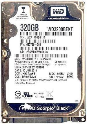 WD3200BEKT-60PVMT0 - Western Digital Scorpio Black 320GB 7200RPM SATA 3Gb/s 16MB Cache 2.5-inch Hard Drive
