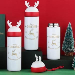 One Holiday Christmas Vacuum Insulated Stainless Steel Hot Cold Reindeer 330ml 1x Water Bottle