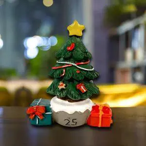 Sakura 2 Inch Resin Christmas Tree Holiday Decorative Figurine Collectors for Gifts and Decoration