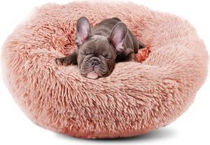 Pet Bed Plush Comfy Calming Self Warming Washable Cat Dog Fluffy Dream Cloud Pink Small
