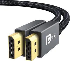 IVANKY DisplayPort 1.2 Cable [6.6ft, 2-Pack], 4K DisplayPort to DisplayPort Cable Nylon Braided, High Speed DP Cable, Supports 2K@165Hz and 4K@60Hz, Compatible with PC, Laptop, TV - Grey