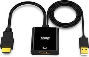 HDMI to DisplayPort Uni-Directional HDMI (Source) to DisplayPort (Display) Adapter 4K@60Hz/2K@144Hz/1080P@165Hz Compatible with Laptop Xbox 360 One PS4 PS3 Device