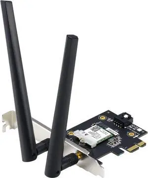 AX1800 PCIe WiFi Adapter (PCE-AX1800) - WiFi 6 Bluetooth 5.2 Ultra-Low Latency Wireless 2 External Antenna Supporting Total Data Rate up to 1800Mbps WPA3 Network Security OFDMA and MU-MIMO