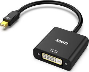 Mini DisplayPort to DVI Gold-Plated Mini DP to DVI (Thunderbolt Compatible) Male to Female Adapter Compatible with MacBook Air/Pro  Surface Pro/Dock Monitor Projector and More