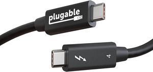 Plugable Thunderbolt 4 Cable [Thunderbolt Certified] 6.6ft USB4 Cable with 100W Charging, Single 8K or Dual 4K Displays, 40Gbps Data Transfer, Compatible with Thunderbolt, USB4, USB-C - Driverless