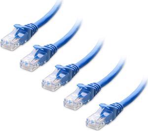 5-Pack Snagless Cat 6 Ethernet Cable 10 ft (Cat 6 Cable Cat6 Cable Internet Cable Network Cable) in Blue