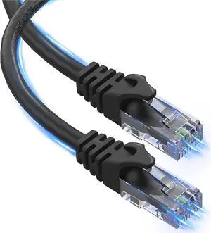 Ultra Clarity Cables Cat 6 Ethernet Cable 30 ft, Outdoor&Indoor 10Gbps Ethernet Cable, High Speed Cat6 Cable RJ45 LAN Internet Cable for Computer, Router, Modem, PS4/5, Xbox, Gaming - Black