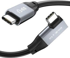 USB C to USB C 3.2 Gen2x2 Cable 100W, 20Gbps Right Angle 4K@60Hz Video Cord, Super Soft 90 Degree Type-C Data Cable with E-Marker for Thunderbolt 3/4, MacBook, iPad Pro, Oculus Quest, Switch (1.64FT)