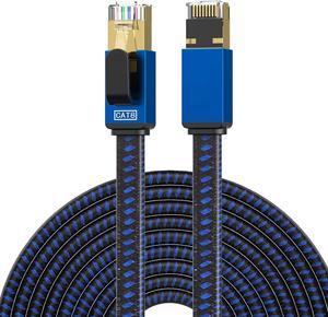Cat 8 Ethernet Cable 1FT 2Parks High Speed Internet Cable Network Cable RJ45 Connectors SSTP Shielded Flat LAN Cable Cat8 ethernet Cables 1feet for PC
