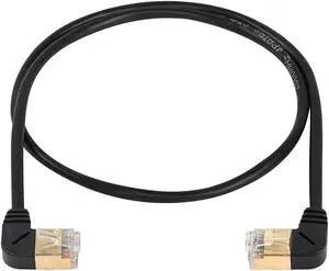 SinLoon 90 Degree Left to Right Angle Cat8 Ethernet Cable,High Speed 40Gbps 2000Mhz Network Cord,with Gold Plated Plug SFTP Wires CAT8 RJ45 Connector Gaming LAN Cable,for PC 0.5M (Left to Right)