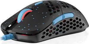 HK Gaming Mira M Ultra Lightweight RGB Gaming Mouse | Honeycomb Shell | 63 Grams | max 12000 cpi | USB Wired | 6 programmable Buttons | On-Board Memory | Anti Slip Grips | Mira-M Blue Phantom