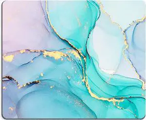 Mouse Pad Cyan Blue Marble Mouse Pad Washable Square Cloth Mousepad for Office Laptop Non-Slip Rubber Base for Wireless Mouse for Computer Desk
