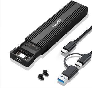 M.2 SSD Portable USB3.1 Type-C 10Gps Hard Drive case Supports NVMe/SATA Two protocols Suitable for MacBook SSD Enclosure Gen 2 (10 Gbps) to NVMe PCI-E M.2 SSD Case (Black)