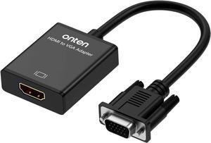 ONTEN HDMI to VGA Adapter HDMI Female to VGA Male Converter with 3.5mm Audio Jack for TV Stick, Raspberry Pi, Laptop, Monitor, PC, Tablet, Digital Camera, Etc