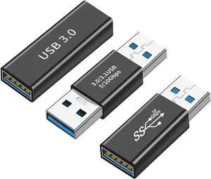 3kinds of USB 3.0 apters kit USB 3.0 Female to Female and Male to Male and Female to Male high Speed Convert Extension Coupler Connector converte Black