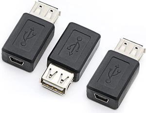 3 Pack USB 2.0 A Female to USB B Mini 5 Pin Female Adapter Converter