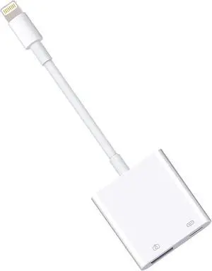 Lightning to USB3 Camera Adapter with Charging Port Lightning Female USB OTG Cable Adapter for Select iPhone iPad Models Support Connect Camera Card Reader USB Flash Drive MIDI Keyboard (WHITE)