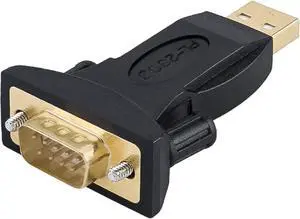 CableCreation USB to RS232 Male Adapter with PL2303 Chipset, USB to DB9 Serial Converter for Windows 11, 10, 8.1, 8, 7, Linux and Mac OS,Black