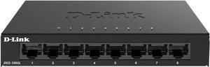 D-Link Ethernet Switch, 8 Port Gigabit Unmanaged Desktop Plug and Play Sturdy Metal Housing Fanless Design EEE (DGS-108GL)