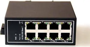 WDH-8GT-DC 10/100/1000Mbps Unmanaged 8-Port Gigabit Industrial Ethernet Switches with DIN Rail/Wall-Mount (UL Listed Fanless -30C~75C)