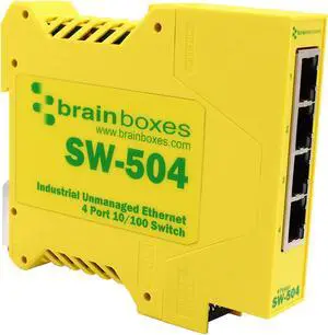 Brainboxes Switch - 4 Ports - DIN Rail mountable (SW-504)