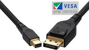 Mini DisplayPort to DisplayPort 1.4 1.4a Cable 8K 60Hz 4K 144Hz 120Hz 160Hz 2K 280Hz 240Hz 1080p 390Hz 360Hz Display Port to Mini DisplayPort DP 1.4 HBR3 HDR VESA Certified Cord 2m (6 feet)