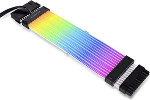 LIAN LI Strimer Plus V2 24 Pin (PW24-PV2) -Addressable RGB Power Extension Cable (Strimer L-Connect 3.0 Controller Included) - for Motherboard Connector
