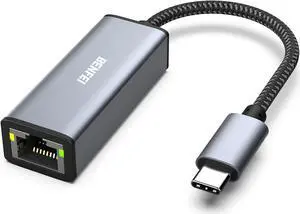 USB-C to Ethernet Adapter, Benfei USB Type-C (Thunderbolt 3) to RJ45 Gigabit Ethernet LAN Network Adapter Compatible for MacBook Pro 2019/2018/2017, MacBook Air and More