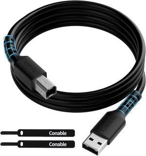 USB Printer Cable 4 Feet USB 2.0 Type-A to B-Male Cord High Speed Scanner Cord Compatible with HP Canon Epson DAC Dell Brother Xerox Samsung Piano with 2 Cable Ties- 4 ft