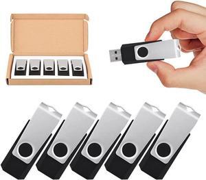 USB Flash Drive 5 Pack 64GB USB Storage Flash Drives Memory Stick Jump Drive USB Drive Thumb Drives for PC laptops Tablets TVs car Audio (64G 5PCS Black)