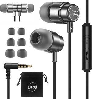 UliX Rider Wired Earbuds in-Ear Headphones, Earphones with Microphone, 5 Years Warranty, with Anti-Tangle, Reinforced Cable, 48  Driver, Intense Bass, Ear Buds Phones for iPhone, iPad, Samsung