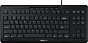 Cherry Stream Wired Keyboard Without Number Pad, Compact TKL | Whisper Quiet Keys, Unique Typing Feel, Slim Design, SX Scissor Switches, QWERTY, Black Cherry Stream Wired Keyboard Without Number Pad, Compact TKL | Whisper Quiet Keys, Unique Typing Feel, Slim Design, SX Scissor Switches, QWERTY, Black