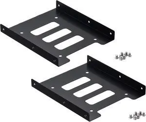 SSD Mounting Bracket 2.5 to 3.5 Adapter 2 Pack SSD Bracket SSD Tray Adapter 2.5 to 3.5 HDD SSD Hard Disk Drive Bays Holder Metal Mounting Bracket Adapter for PC SSD