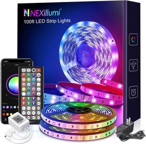 100ft LED Strip Lights, Maylit Ultra Long Music Sync Timing LED Lights for  Bedroom, Kitchen, Bar, Ceiling, Dorm Room Decor with APP and Remote  Control, RGB Color Changing LED Light Strips 