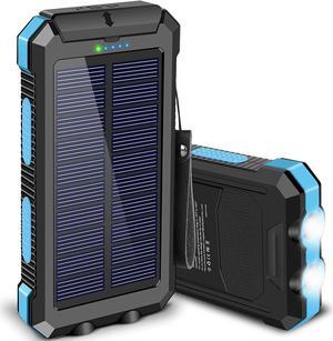 Power-Bank-Portable-Solar-Charger-30000mAh Battery Pack with Emergency LED Flashlight & 2x2.1A USB-A Output Ports Compatible with iPhone 14/13 Series, Samsung, and More, Perfect for Hiking, Camping