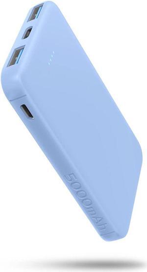 S22 Portable Charger Power Bank 5000mAh External Battery Pack Compatible for iPhone 15 14 13 12 11 X  S22 S21 Google iPad etc(Blue)