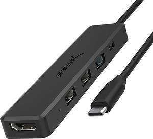 Multi Port USB C Hub with 4K HDMI | Type C Power Delivery (60 Watts) Port | 1 USB 3.0 Port | 2 USB 2.0 Ports (HB-TC5P)