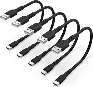 6 Inches USB C Cable Short 5 Pack USB A to USB Type C Cable Fast Charging Compatible with Samsung Galaxy S22 S10 S9 A53 Note 10 20 Ultra Moto One G Power OnePlus 8T LG Stylo 6 Charging Stations