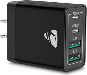 USB C Charger Block, 40W USB C Wall Charger PD+QC 3.0 Double Port Power Adapter, 4-Port Multiport Fast Charging Block Plug for iPhone 15 Plus 14 13 12 11 Pro Max XS XR X 8 7 6 SE, iPad, Samsung, Moto