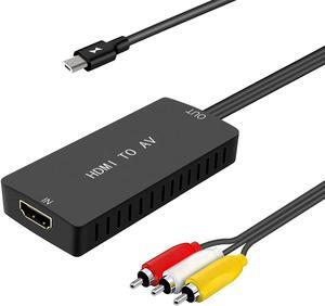 HDMI to RCA Converter HDMI to Composite Video Audio Converter Adapter HDMI to AV Supports PAL/NTSC for PS4 Xbox Switch TV Stick Blu-Ray DVD Player