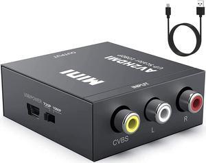 UPGROW RCA to HDMI Converter 1080P Mini CVBS to HDMI Composite Video Audio Converter AV to HDMI Converter Supports NTSC PC Laptop Xbox PS4 PS3 TV STB VHS VCR Camera DVD UPGROWRCAH01