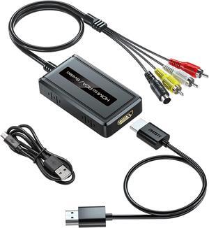 2 in 1 HDMI to S-Video/RCA Converter 1080P HDMI Svideo Adapter HDMI to Svideo Composite AV + R/L Audio Converter Compatible with DVD/PS3/PS4/TV Stick