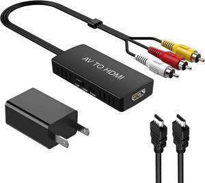 RCA to HDMI Converter AV to HDMI Composite Video Audio Converter Adapter Supports PAL/NTSC for PS2 PS3 STB VHS VCR Blue-Ray DVD